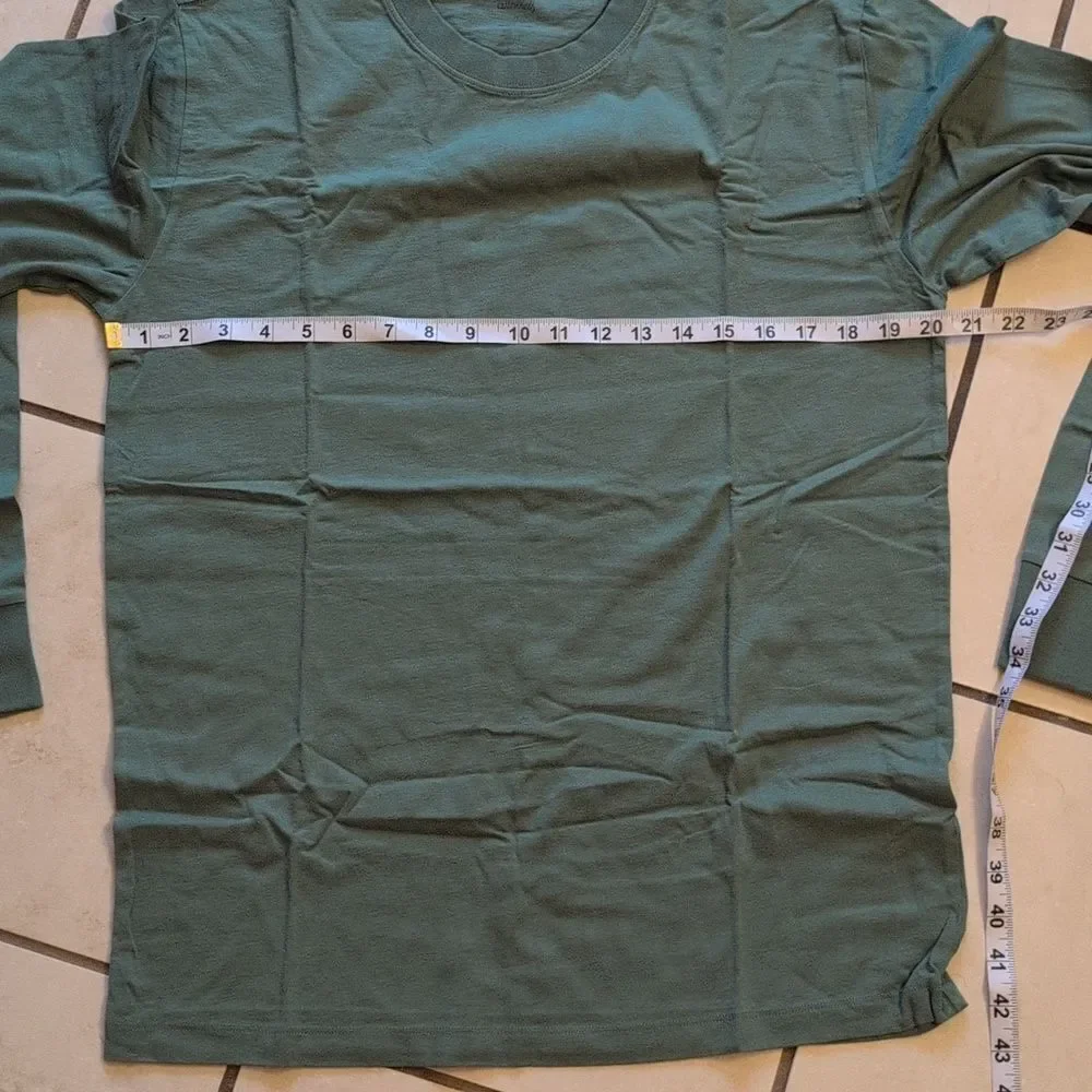 NWT Allbirds Cotton Long Sleeve Tee Hazy Cargo Green Size M